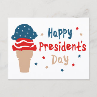 Postal Feliz Día del Presidente cono de helado patriótico