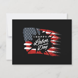 Postal Feliz Día del Trabajo Regalo Bandera Americana