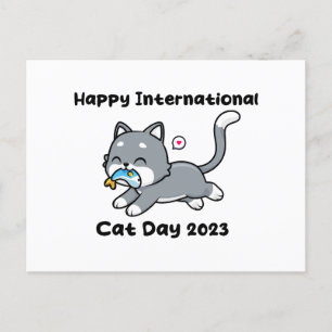 Postal feliz día internacional del gato 2023