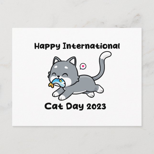 Postal feliz día internacional del gato 2023 (Anverso)