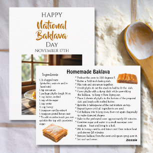 Postal Feliz Día Nacional del Baklava   17 de noviembre