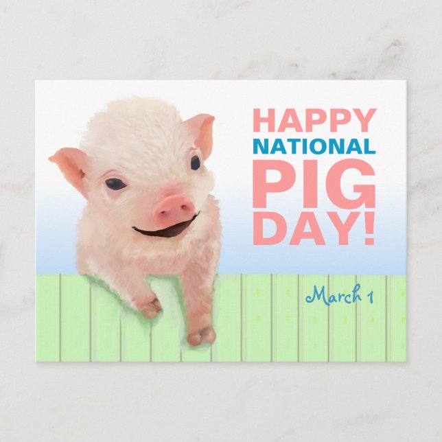 Postal ¡Feliz Día Nacional del Cerdo! (Anverso)