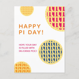 Postal "¡Feliz Día Pi!" Delicious Pi(e) | 4 Lattice Pies
