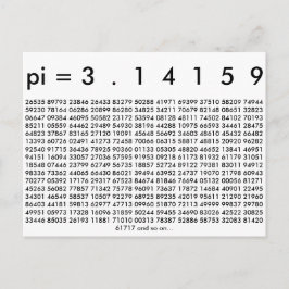 Postal Feliz Día Pi Dígitos matemáticos 3.14 Amor matemát
