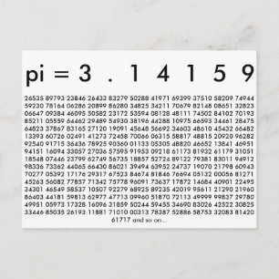 Postal Feliz Día Pi Dígitos matemáticos 3.14 Amor matemát