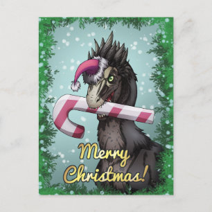 Postal Feliz Dinosaurio de Navidad