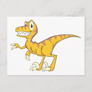 Postal Feliz Dinosaurio de Velociraptor