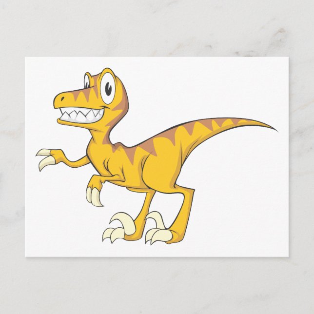 Postal Feliz Dinosaurio de Velociraptor (Anverso)
