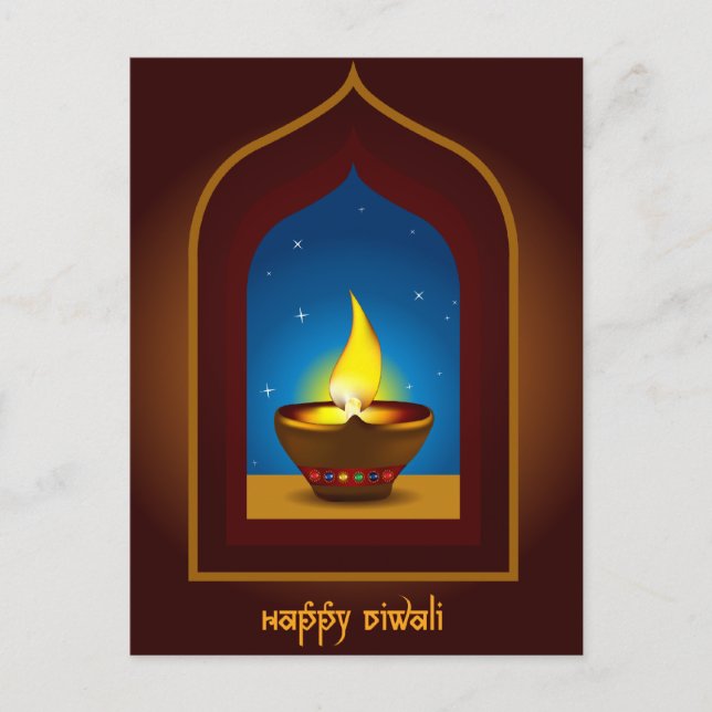 Postal Feliz Diwali (Anverso)