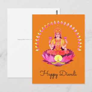Postal Feliz Diwali - Deepalavi Diosa Lakshmi 1