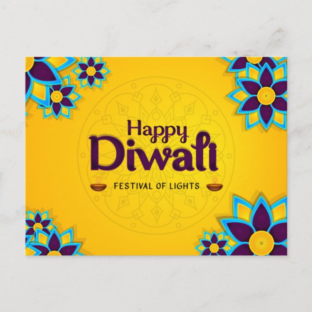 Postal Feliz Diwali - Festival de las Luces (Anverso)