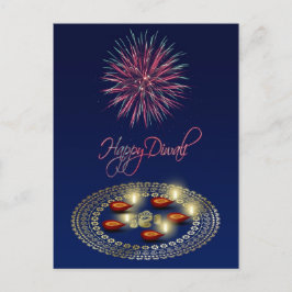 Postal Feliz Diwali Ganesha Rangoli - Postcard