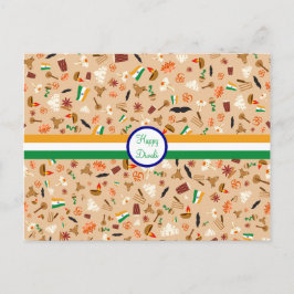 Postal Feliz Diwali: ítems culturales de la India