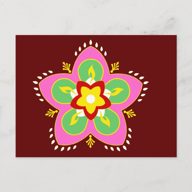 Postal feliz diwali rangoli (Anverso)