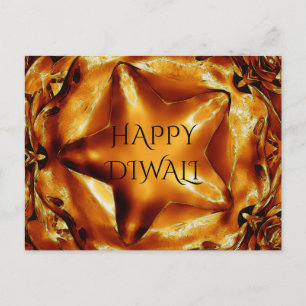 Postal Feliz Diwali saludar a estrella brillante de cobre