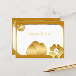 Postal Feliz Easter Cute Gold Card