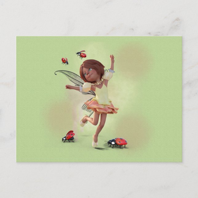 Postal Feliz Elf Y Ladybug (Anverso)