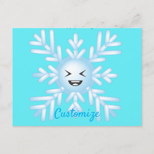 Postal Feliz Emoticon de Snowflake Thunder_Cove