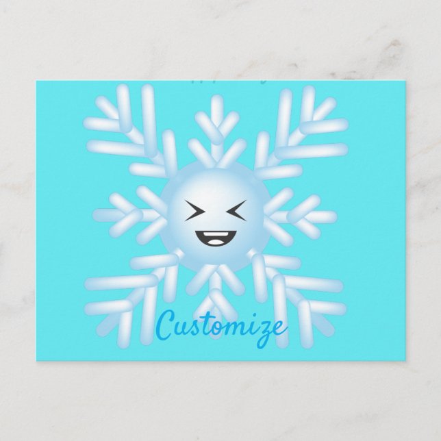 Postal Feliz Emoticon de Snowflake Thunder_Cove (Anverso)