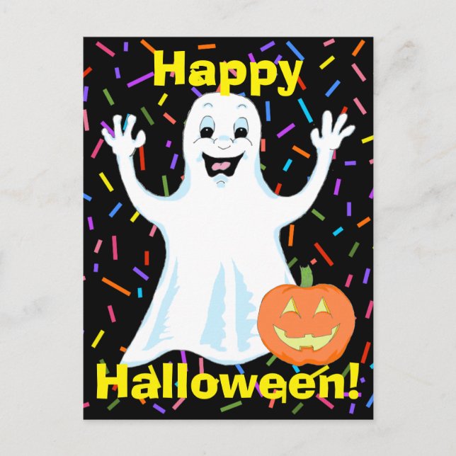Postal Feliz Fantasma Halloween (Anverso)