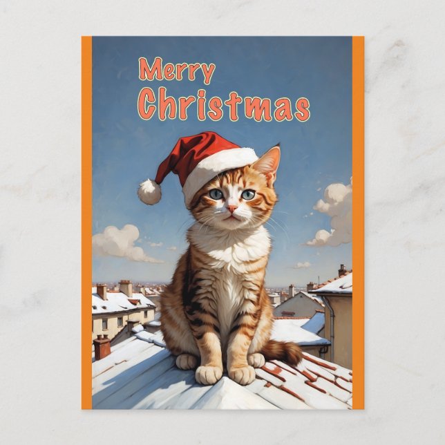 Postal feliz felino de navidad (Anverso)