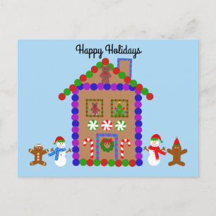Postal Feliz feriado Casa de Gingerbread #1 Postcard
