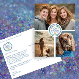 Postal Feliz feriado de fotos a la PERSONALIZADO Hanukkah