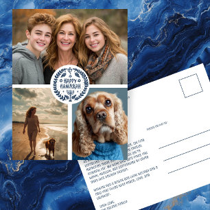 Postal Feliz feriado de fotos a la PERSONALIZADO Hanukkah