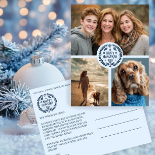 Postal Feliz feriado de fotos a la PERSONALIZADO Hanukkah