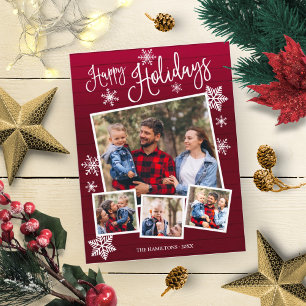 Postal Feliz feriado de verano Rústico de copo de nieve 4