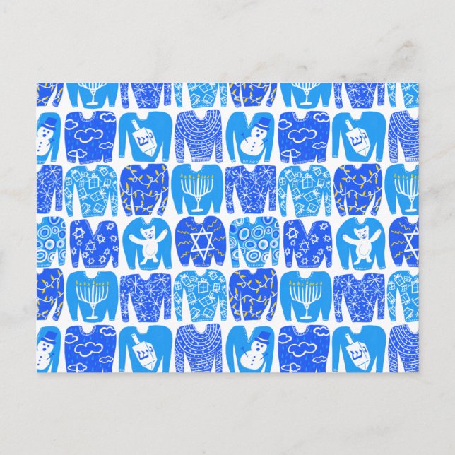 Postal FELIZ FESTIVIDAD Hannukah Sweaters (Anverso)