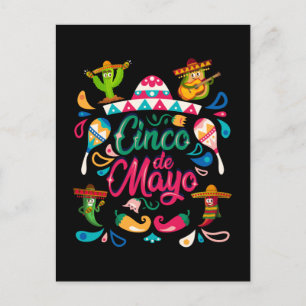 Postal Feliz Fiesta Mexicana Cinco De Mayo