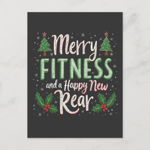 Postal Feliz Fitness y Feliz Año Nuevo de Fisicoculturism