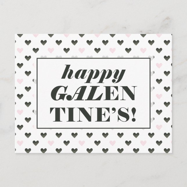 Postal Feliz Galentine | Corazones acuarelas (Anverso)