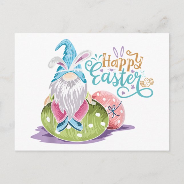 Postal Feliz Gnomo de Pascua (Anverso)