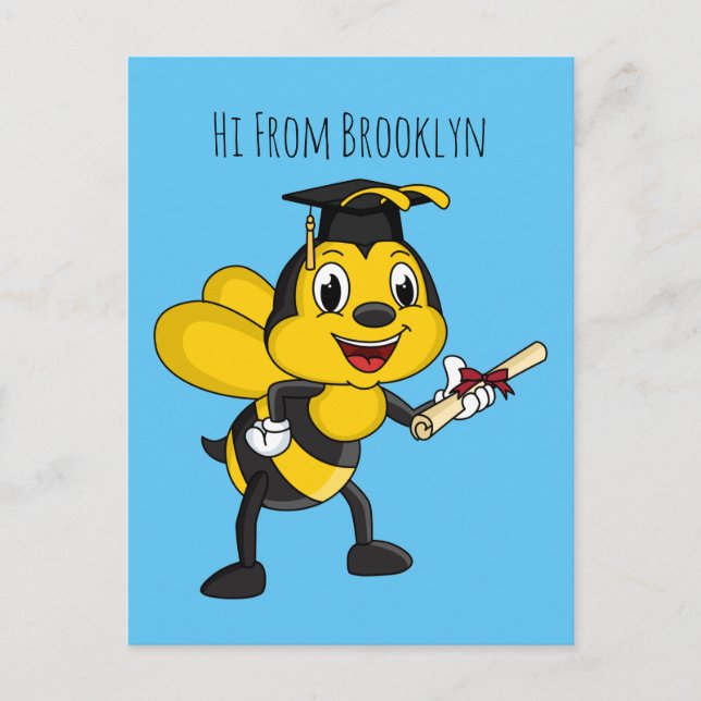 Postal Feliz graduación de abejas personalizados (Anverso)