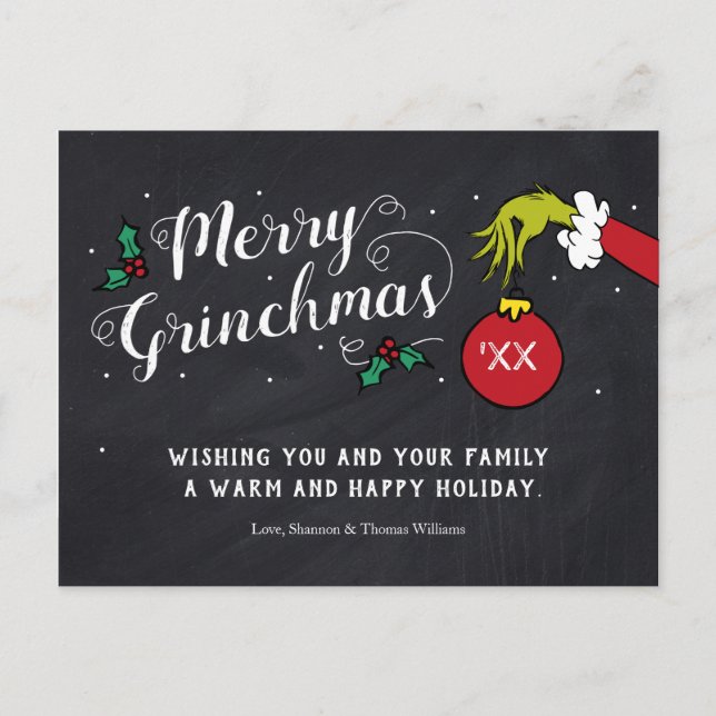 Postal Feliz Grinchmas | Vacaciones del Grinch (Anverso)