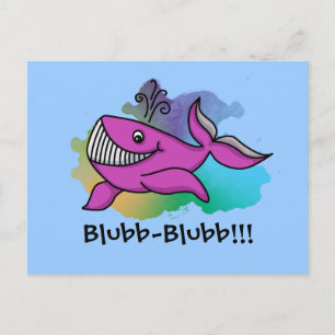 Postal Feliz Grinning Whale