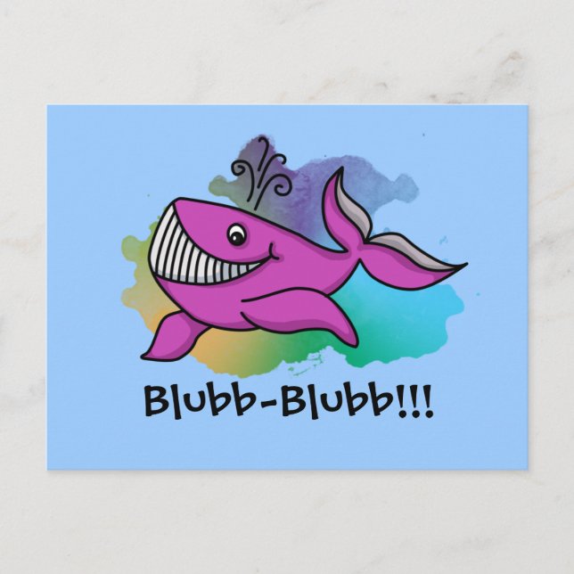 Postal Feliz Grinning Whale (Anverso)