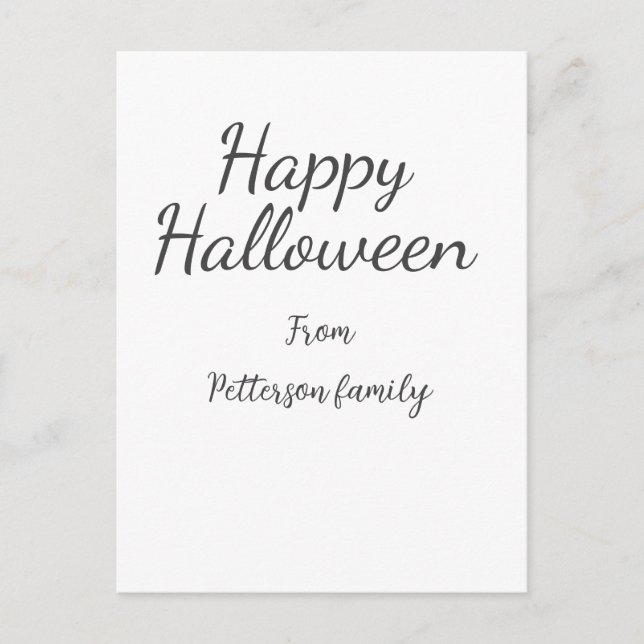 Postal Feliz Halloween agregar nombre de familia caligraf (Anverso)