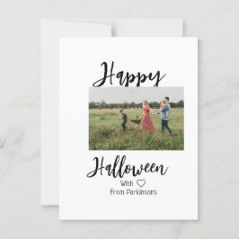 Postal Feliz Halloween agregar nombre de familia foto sim