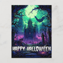 Postal Feliz Halloween | Alarmante casa embrujada