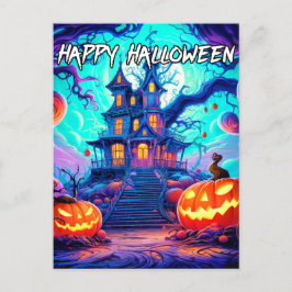Postal Feliz Halloween | Atrapada casa