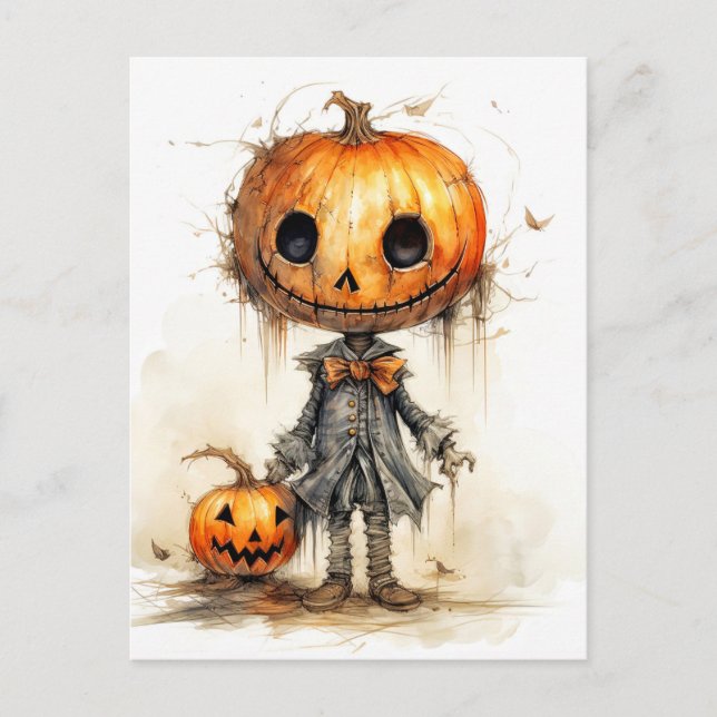 Postal Feliz Halloween | Calabaza (Anverso)