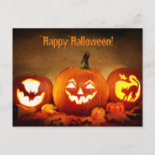 Postal Feliz Halloween Calabaza