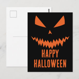 Postal Feliz Halloween Calabaza genial de Jack O'Lantern 