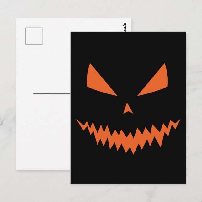 Postal Feliz Halloween Calabaza Jack O'Lantern espeluznan (Anverso / Reverso)