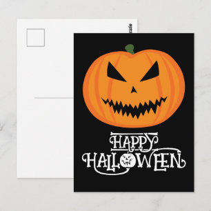 Postal Feliz Halloween Calabaza Jack O'Lantern espeluznan