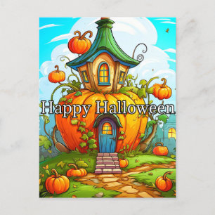 Postal Feliz Halloween   Casa embrujada