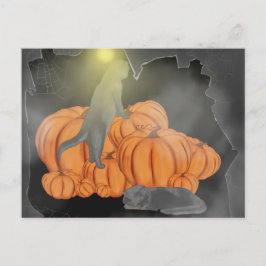 Postal Feliz Halloween. Cat Halloween